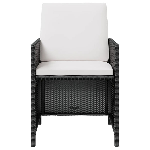 13-teilige Garten Essgruppe Poly Rattan Schwarz