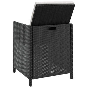 13-teilige Garten Essgruppe Poly Rattan Schwarz