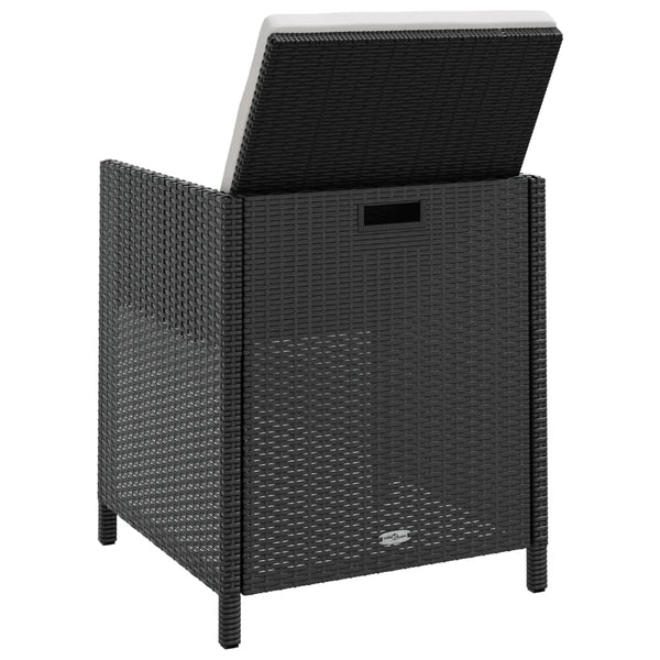 13-teilige Garten Essgruppe Poly Rattan Schwarz