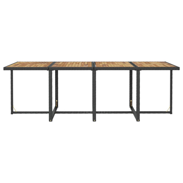 13-teilige Garten Essgruppe Poly Rattan Schwarz
