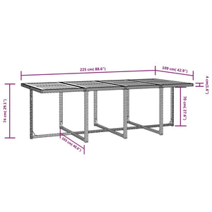 13-teilige Garten Essgruppe Poly Rattan Schwarz