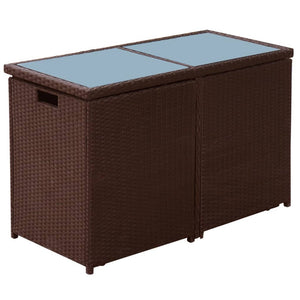 3-tlg. Bistro-Set Braun Poly Rattan mit Kissen