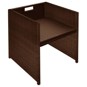 3-tlg. Bistro-Set Braun Poly Rattan mit Kissen