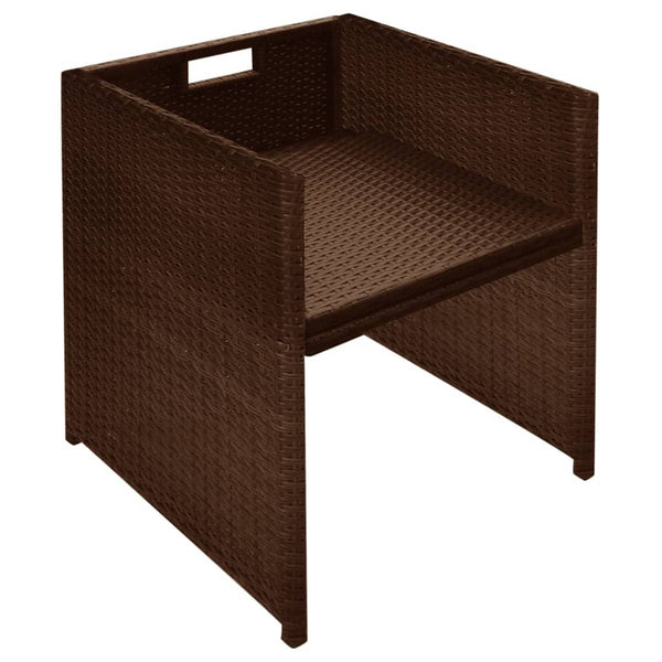 3-tlg. Bistro-Set Braun Poly Rattan mit Kissen