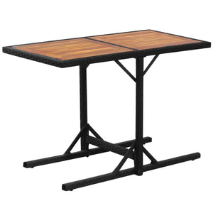 3-tlg. Bistro Set Poly Rattan Schwarz