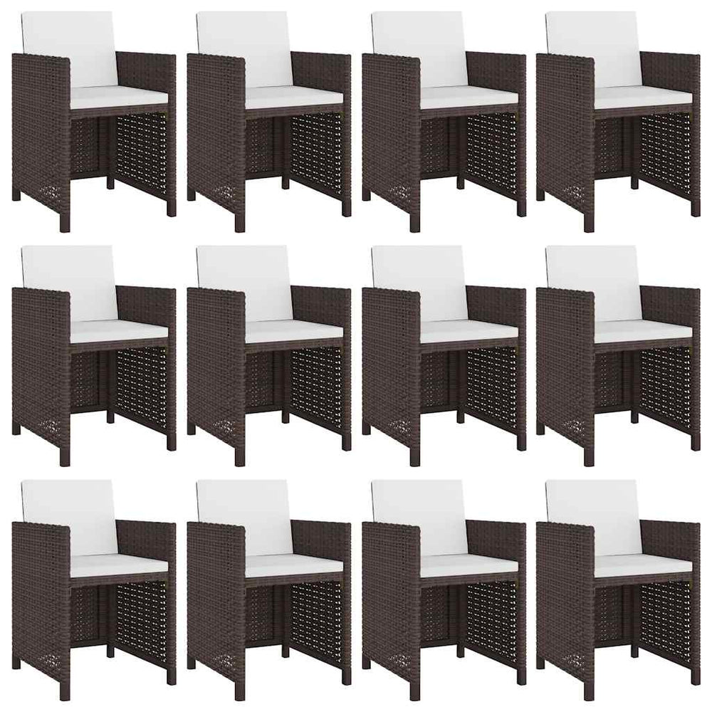 13-teilige Garten Essgruppe Poly Rattan Braun