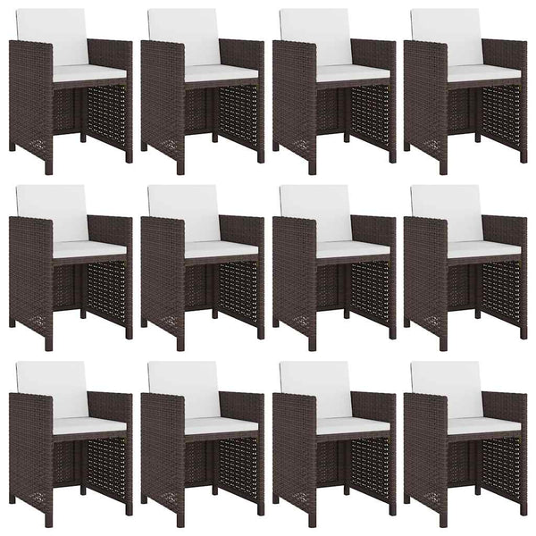 13-teilige Garten Essgruppe Poly Rattan Braun