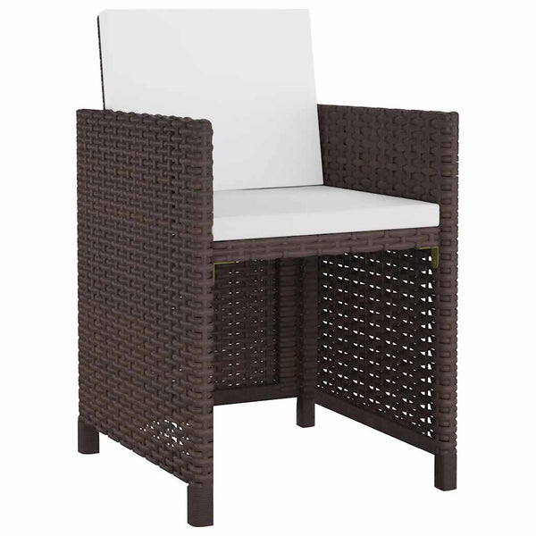 13-teilige Garten Essgruppe Poly Rattan Braun