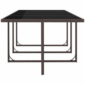 13-teilige Garten Essgruppe Poly Rattan Braun
