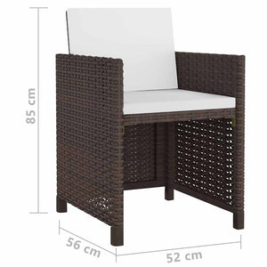 13-teilige Garten Essgruppe Poly Rattan Braun