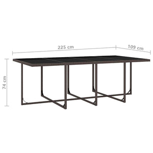 13-teilige Garten Essgruppe Poly Rattan Braun