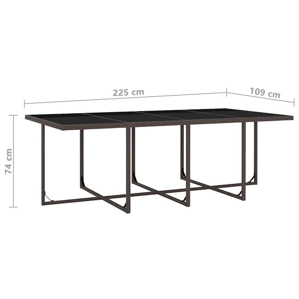 13-teilige Garten Essgruppe Poly Rattan Braun