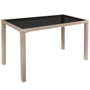 5-teilige Garten Essgruppe Poly Rattan Beige