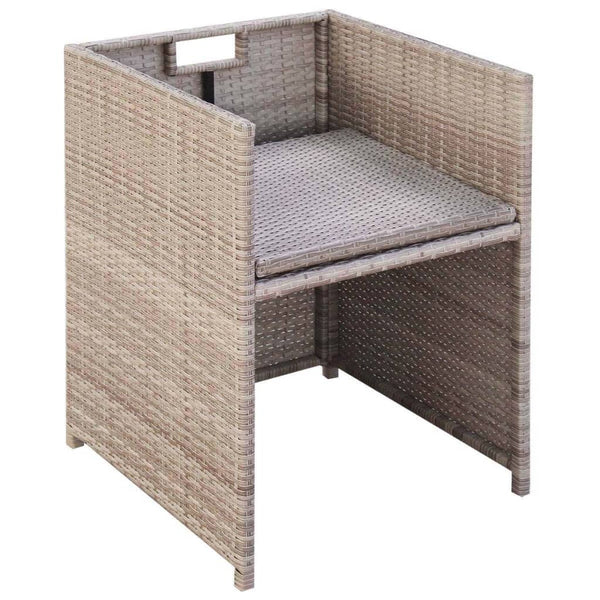 5-teilige Garten Essgruppe Poly Rattan Beige