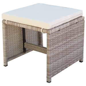 5-teilige Garten Essgruppe Poly Rattan Beige