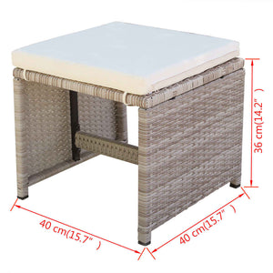 5-teilige Garten Essgruppe Poly Rattan Beige