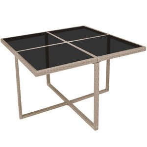 9-teilige Garten Essgruppe Beige Poly Rattan