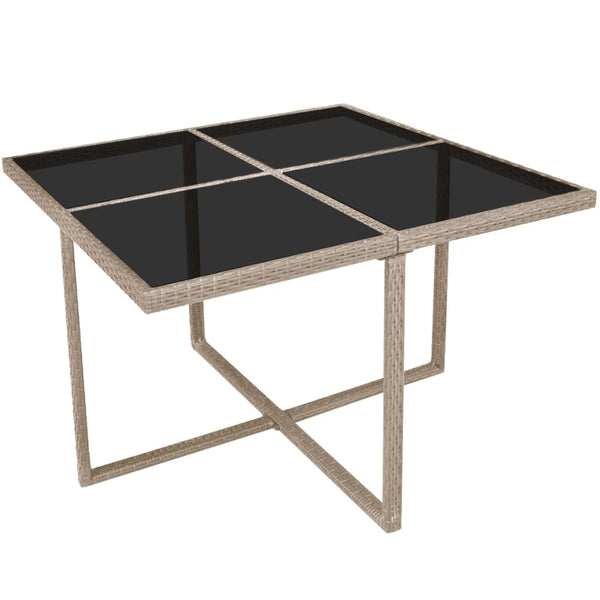 9-teilige Garten Essgruppe Beige Poly Rattan