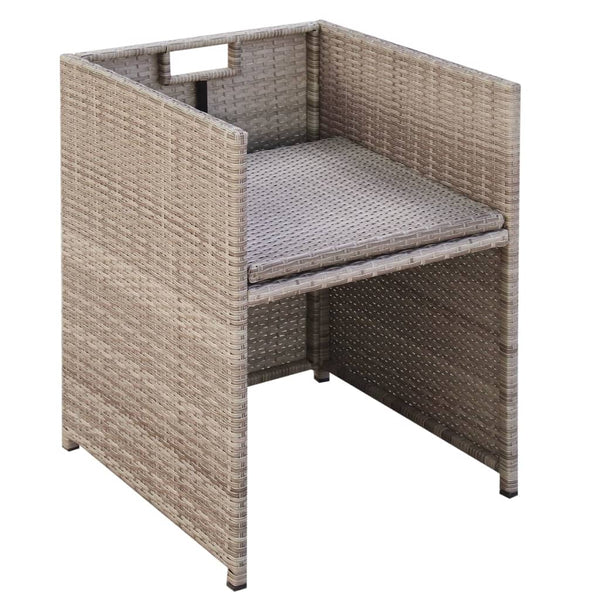 9-teilige Garten Essgruppe Beige Poly Rattan