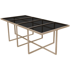 13-tlg. Poly Rattan Garten Essgruppe Beige