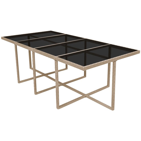 13-tlg. Poly Rattan Garten Essgruppe Beige