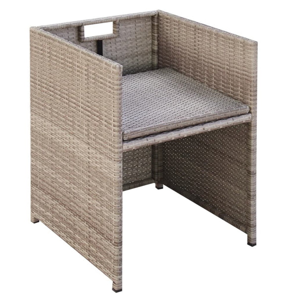 13-tlg. Poly Rattan Garten Essgruppe Beige