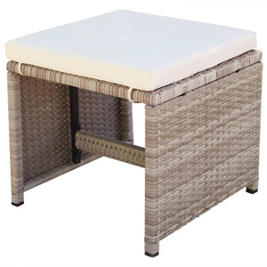 13-tlg. Poly Rattan Garten Essgruppe Beige