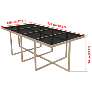 13-tlg. Poly Rattan Garten Essgruppe Beige