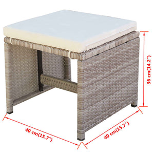 13-tlg. Poly Rattan Garten Essgruppe Beige