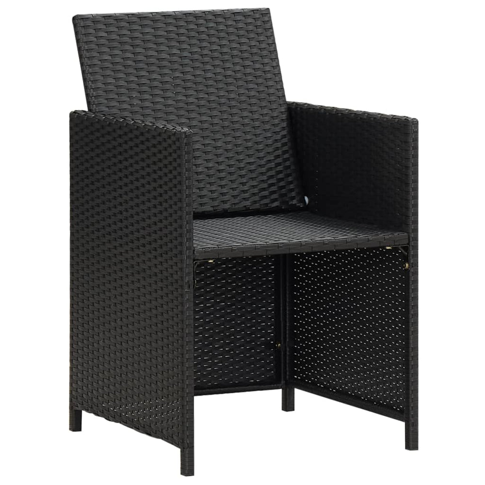 Poly Rattan Gartenstühle mit Polstern, 2er Set