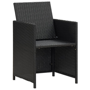 Poly Rattan Gartenstühle mit Polstern, 2er Set
