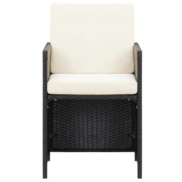 Poly Rattan Gartenstühle mit Polstern, 2er Set