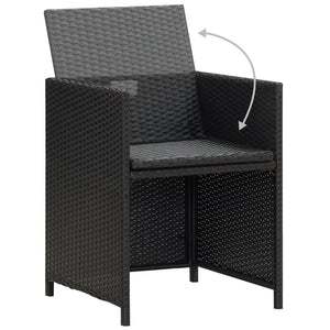 Poly Rattan Gartenstühle mit Polstern, 2er Set
