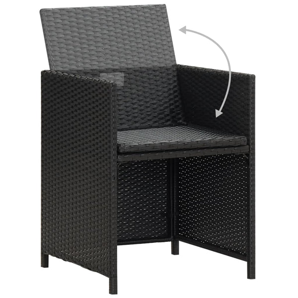 Poly Rattan Gartenstühle mit Polstern, 2er Set
