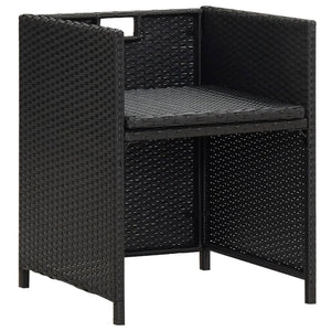 Poly Rattan Gartenstühle mit Polstern, 2er Set