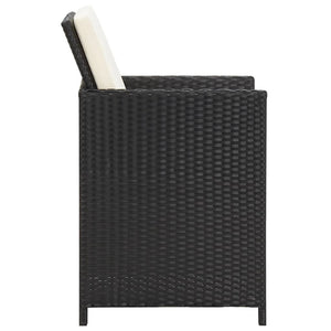 Poly Rattan Gartenstühle mit Polstern, 2er Set