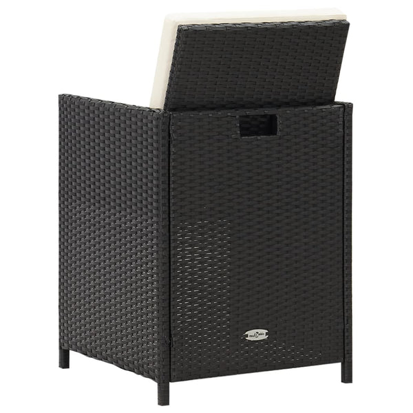 Poly Rattan Gartenstühle mit Polstern, 2er Set