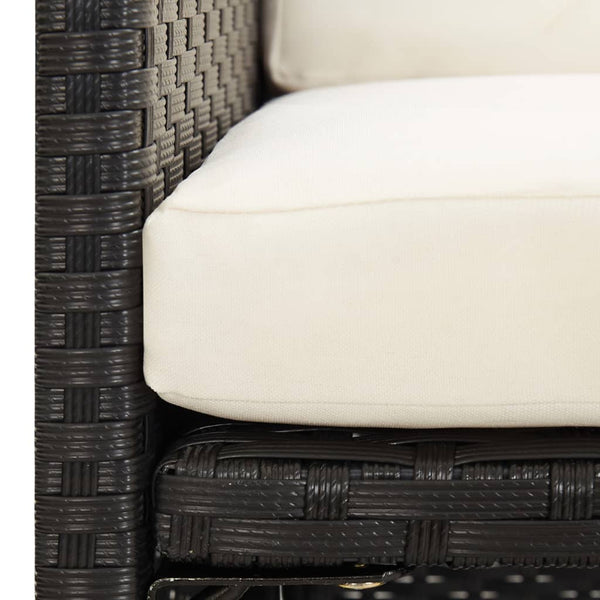 Poly Rattan Gartenstühle mit Polstern, 2er Set