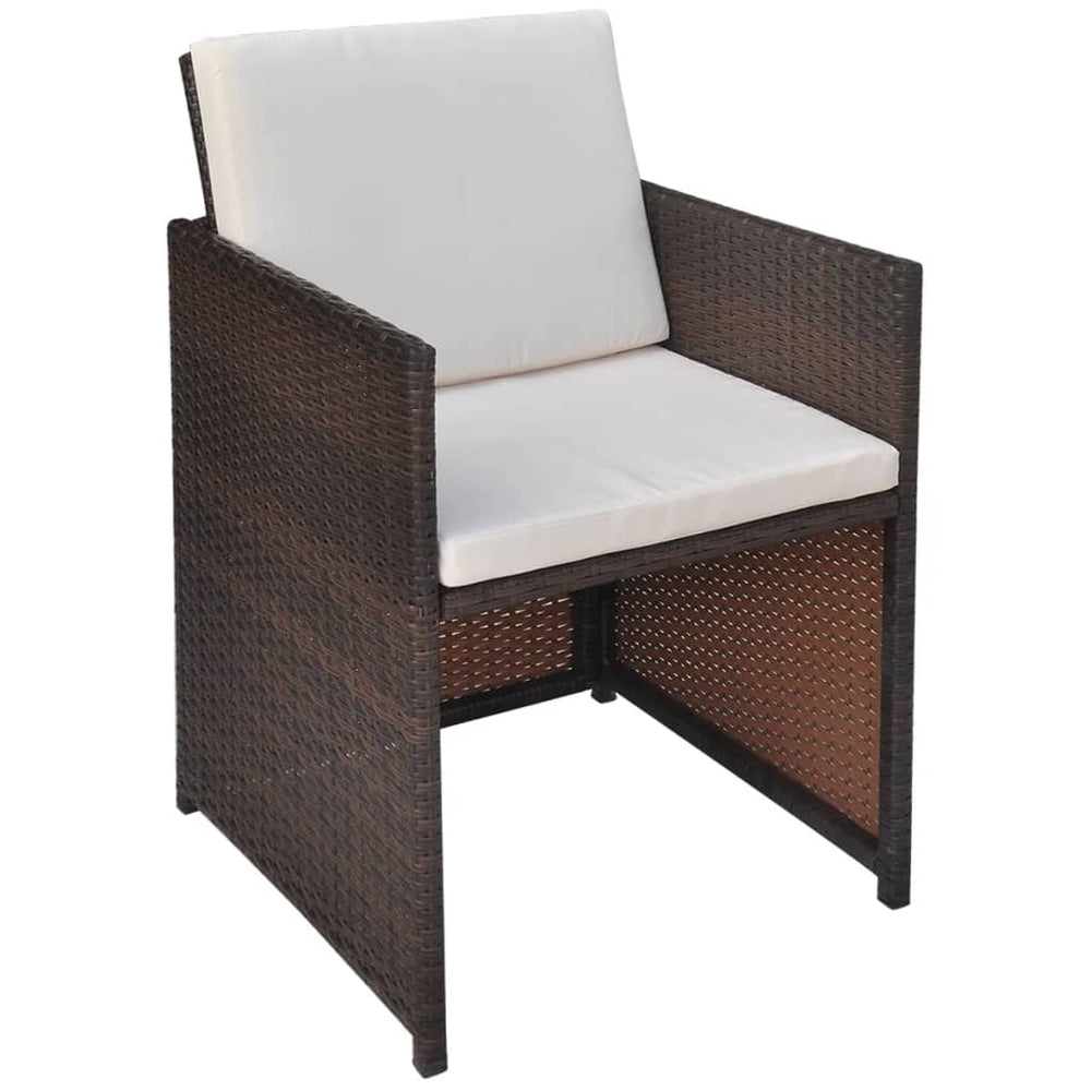 Gartenstühle 2er Set Poly Rattan Braun