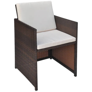 Gartenstühle 2er Set Poly Rattan Braun