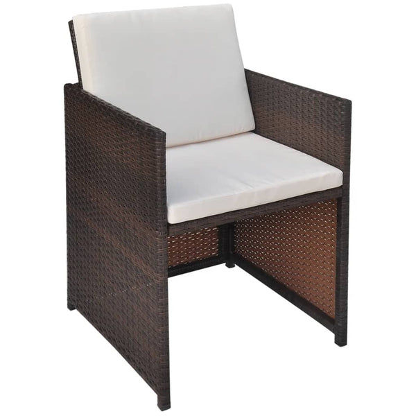 Gartenstühle 2er Set Poly Rattan Braun