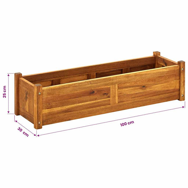 Akazienholz Hochbeet 100x30x25 cm