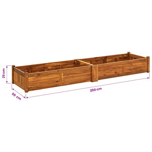Akazienholz Hochbeet 200x50x25cm