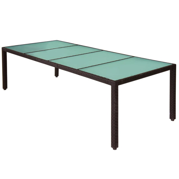 11-teilige Garten Essgruppe Poly Rattan Braun