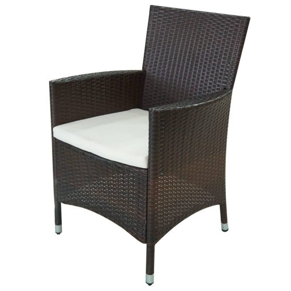 11-teilige Garten Essgruppe Poly Rattan Braun
