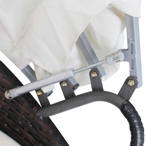 Gartenbett mit Kissen Braun Poly Rattan