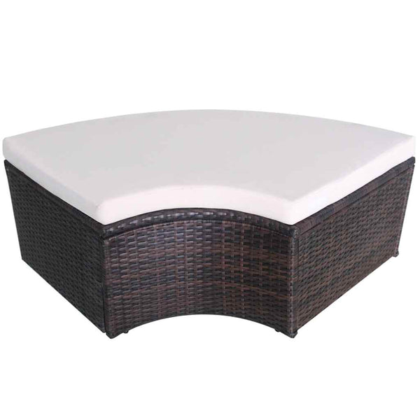 Gartenbett mit Kissen Braun Poly Rattan