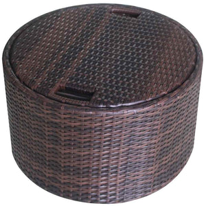 Gartenbett mit Kissen Braun Poly Rattan