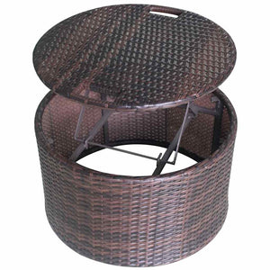 Gartenbett mit Kissen Braun Poly Rattan