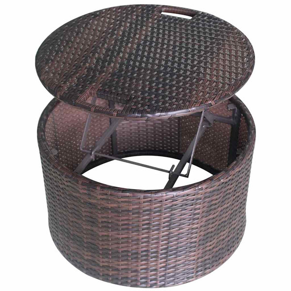 Gartenbett mit Kissen Braun Poly Rattan